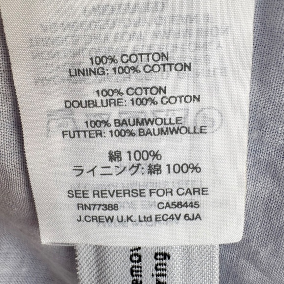 J. Crew Women's Oxfod Cotton Tie Neck Dress Size 12 Periwinkle-Blue - Picture 13 of 15